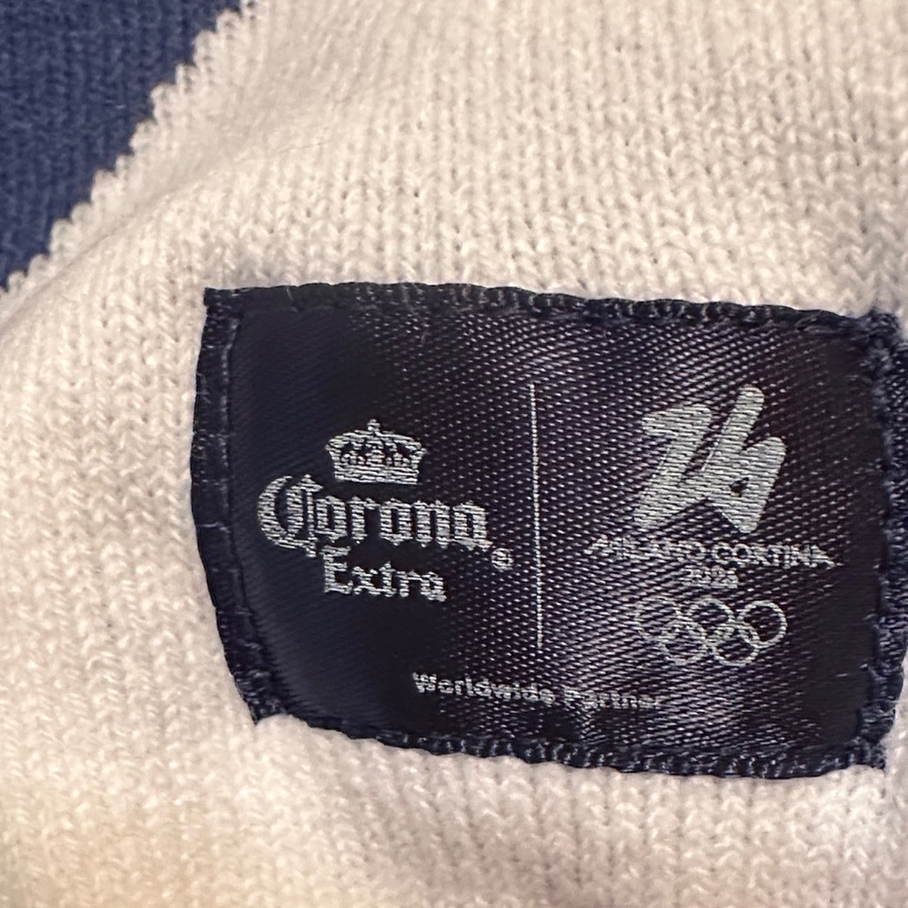 Corona Extra Milano Cortina Navy and White Olympic Scarf with fringe NWT - Picture 4 of 12